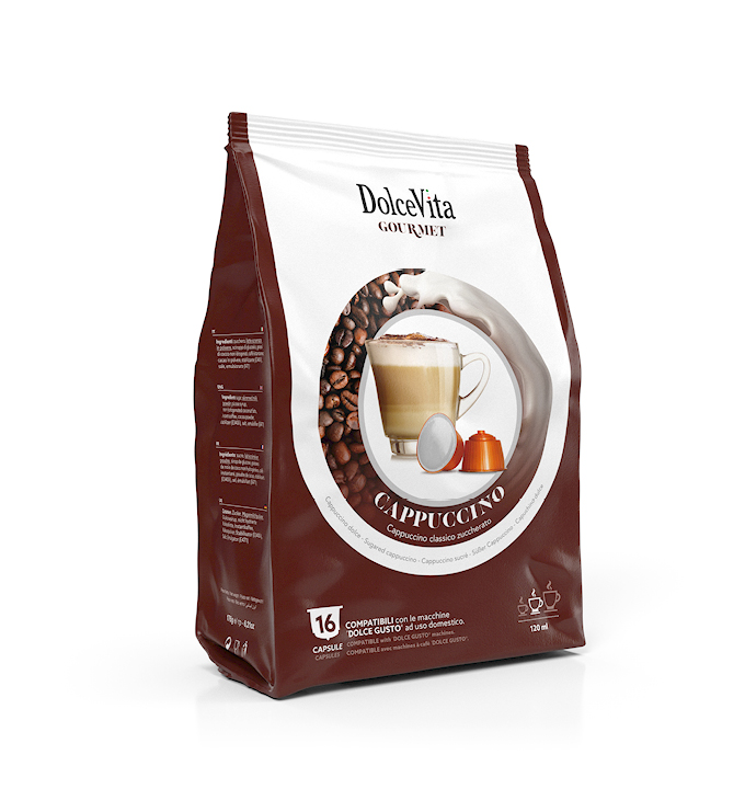 Итальянские мгновенные напитки Dolce Vita капучино-капсулы Dolce Gusto-64 шт. в коробке