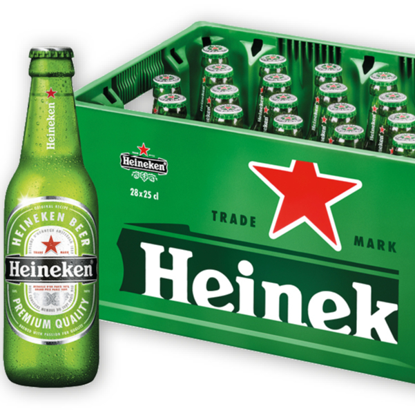Большое пиво Heinekens 330 мл X 24 бутылки