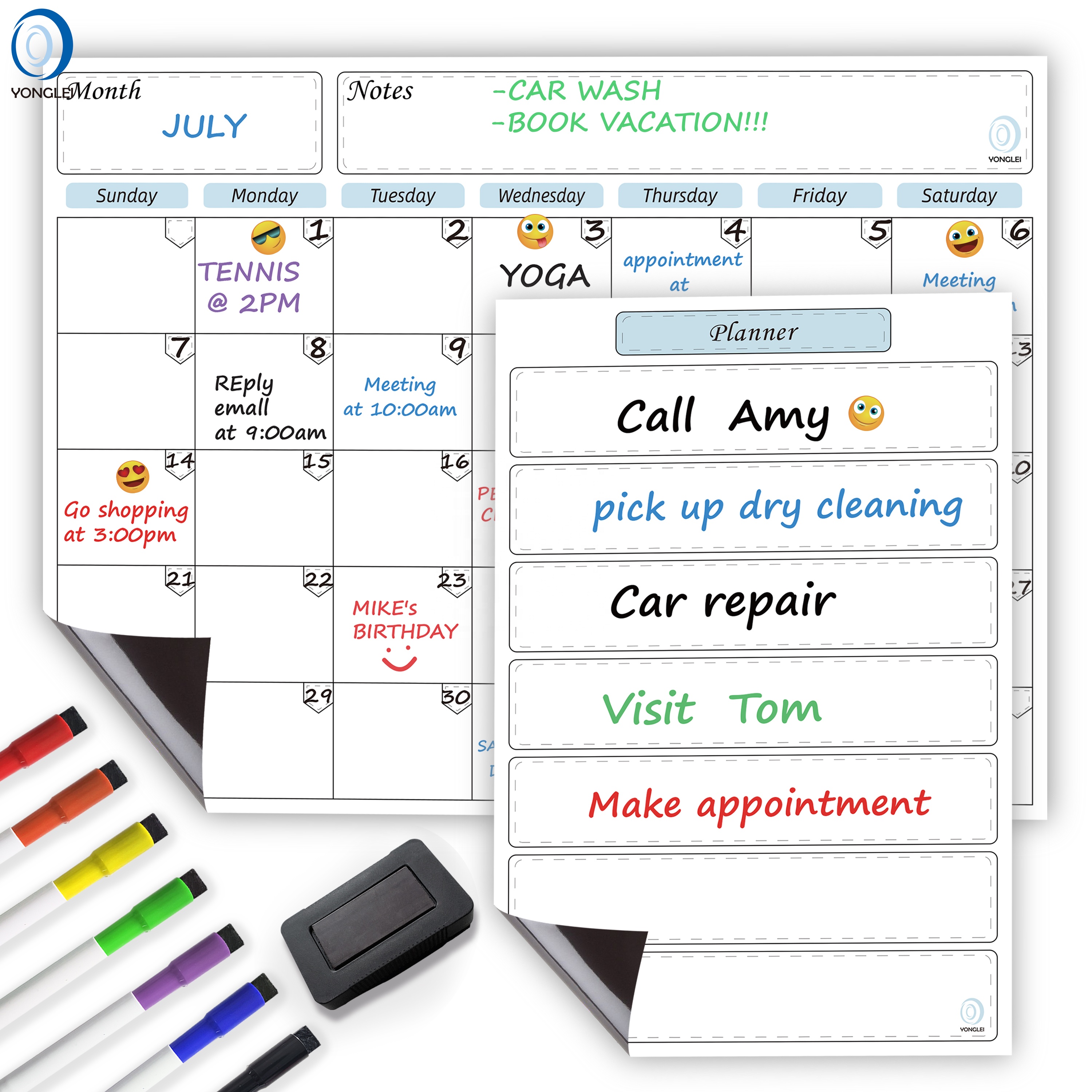 10.0P-5 Dry erase white board sticker whiteboard sheet memo board for fridge