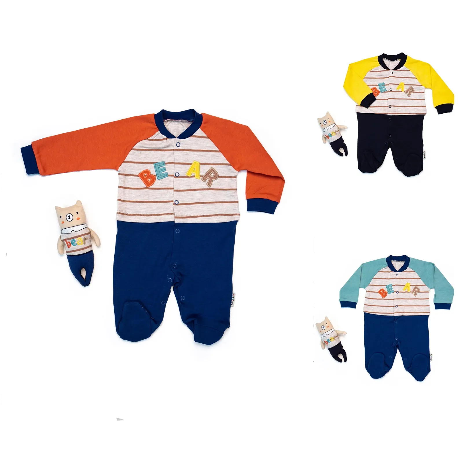 Hot Sale ! Bear Hugs Baby Boy Rompers With Toy Spring Soft Cotton Baby Clothes By Necix's Brand