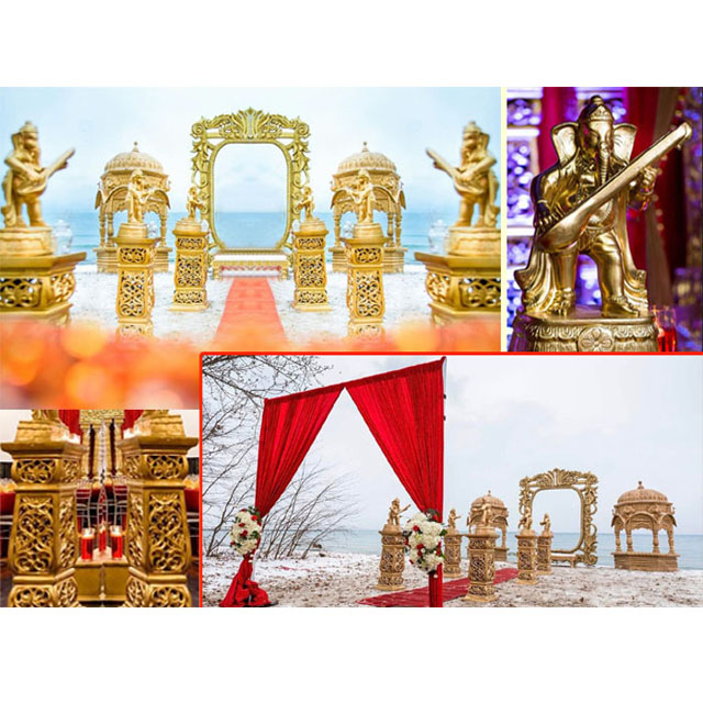 Traditional Outdoor Wedding Temple Mandap Outdoor Wedding Event Open Mandap Srilankan Wedding Open Style Mandap/Stage