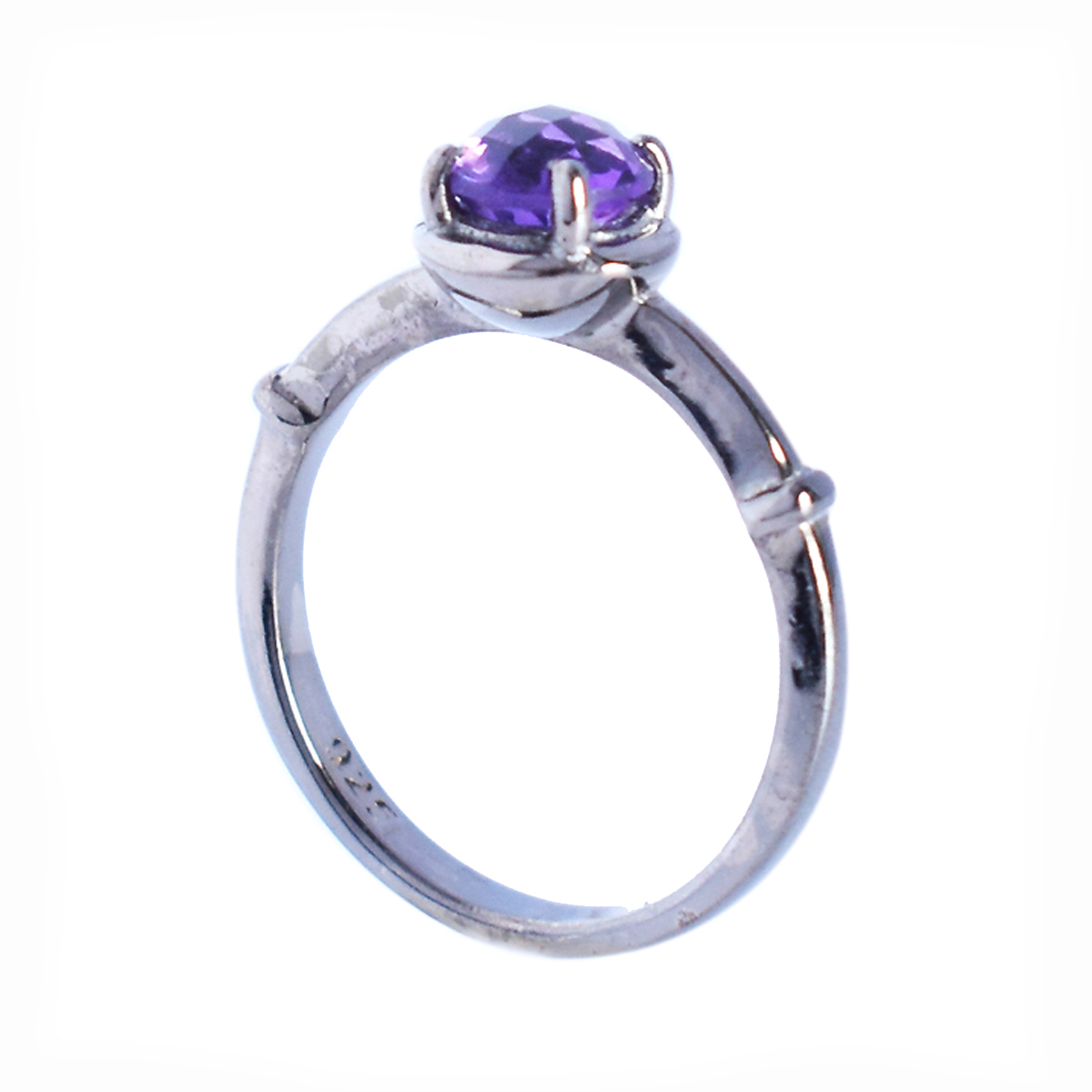 925 Sterling Silver Handmade Amethyst Gemstone Ring