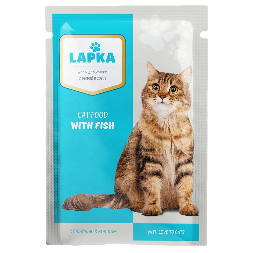 Консервированный корм для кошек Lapka с рыбным мешочком 85 г