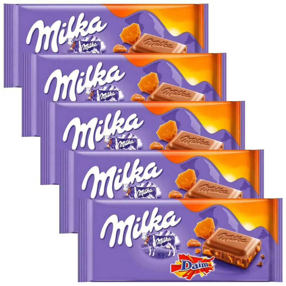 Milka Chocolate 100g - All Flavors. Arabic Text.