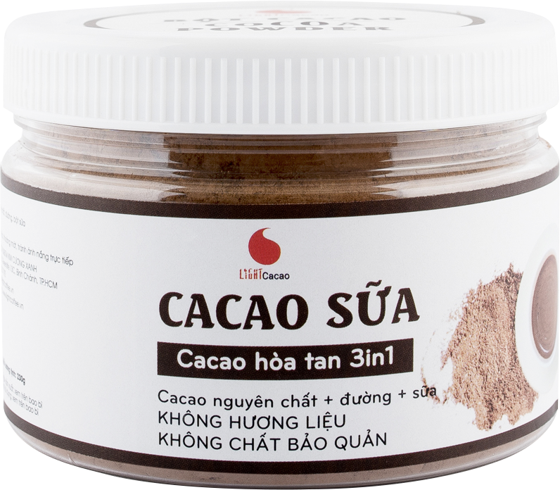CACAO3IN1 COCONOT Jar Cocoa Powder Ingredients 150g 100% Soft Natural from Vietnam 0 Cocoa Content Chocolate Taste Raw 7 Days