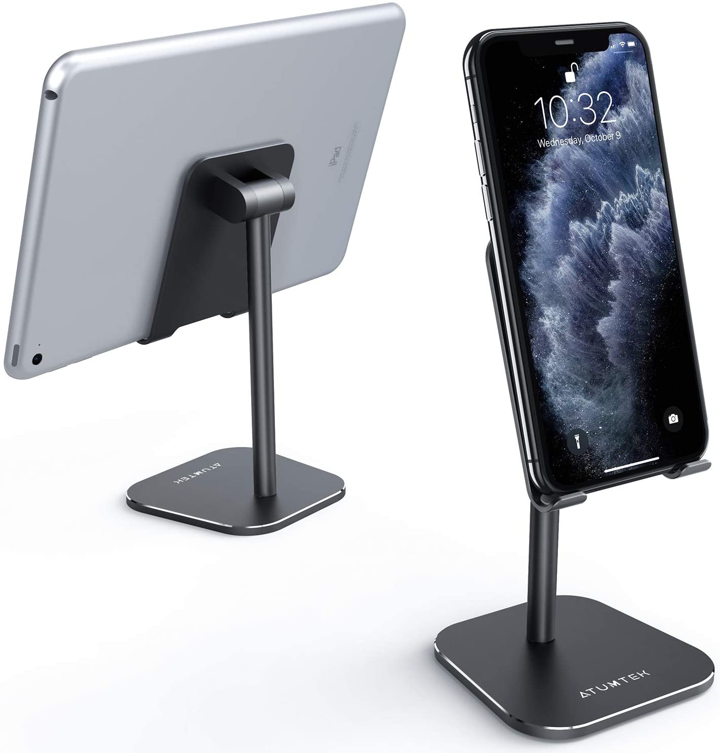 ATUMTEK Aluminum Alloy Adjustable Mobile Phone Holder Suitable for iPhone 12/11 Plus iPad Tablet