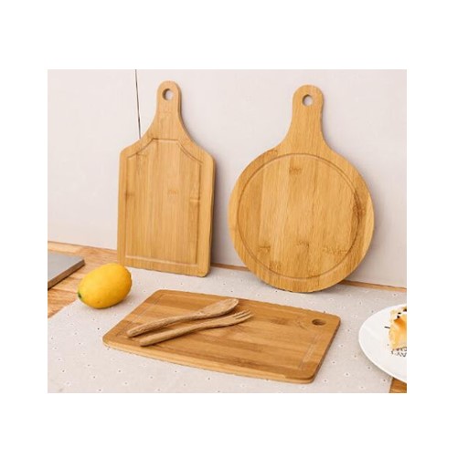 Bamboo Chopping Board With Handle To Display Food Bamboo Pizza Borad Round And Square Shape
