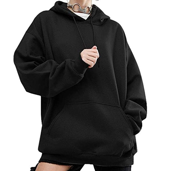 Plain Black Color Women Hoodies & sweatshirts Latest Model For Girls