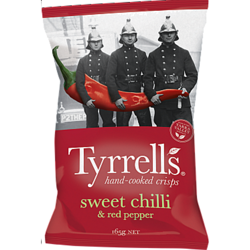Жареные овощные картофельные чипсы Tyrrells с перцем и красным перцем 165gm