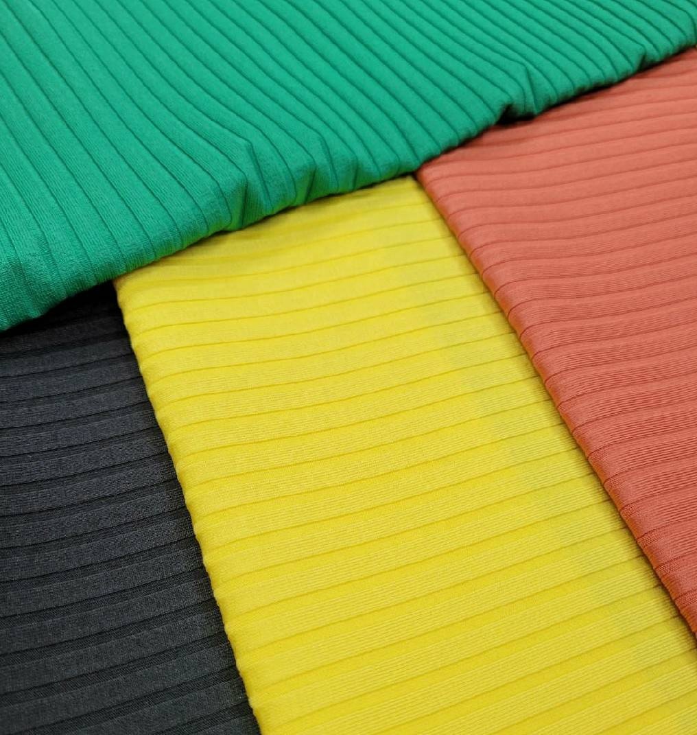 Новый продукт 245GSM Эластичный полиэстер спандекс; Рубчик ткань для пошива купальных костюмов трикотажного полотна # DRTL-42260