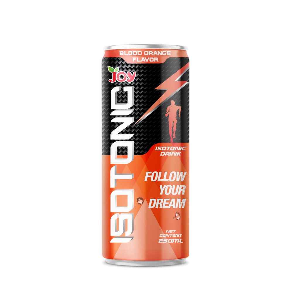 JOY Soft Drink Factory From Viet Nam 250ml Cans Isotonic Sports Drinks Isotonic Water With Blood Orange Flavor Energy Drink