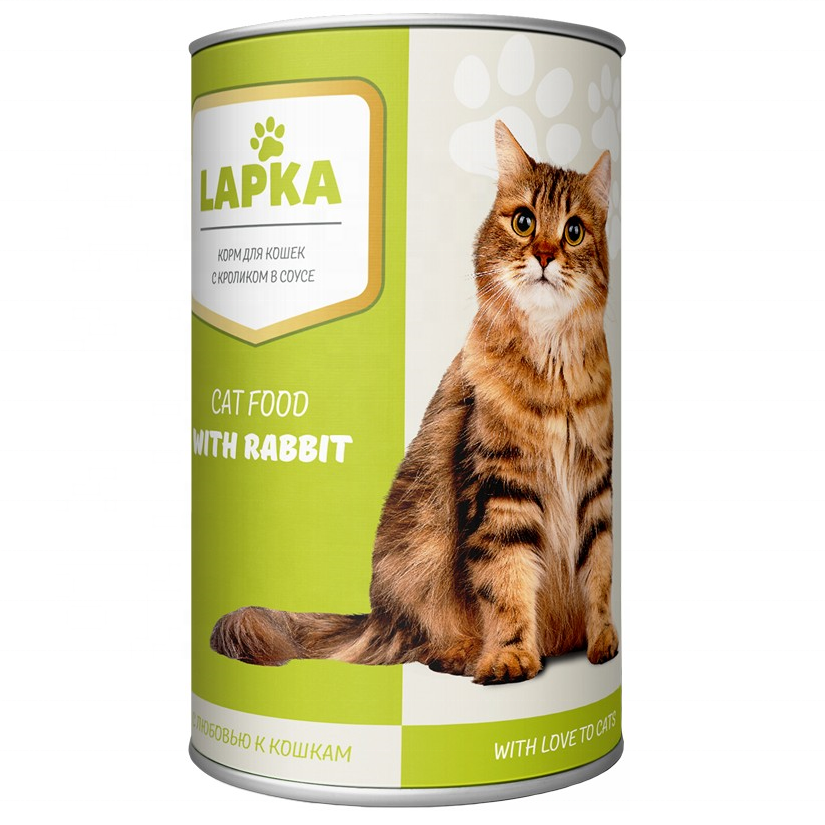 Консервированный корм для кошек Lapka с кроликом, 415 г