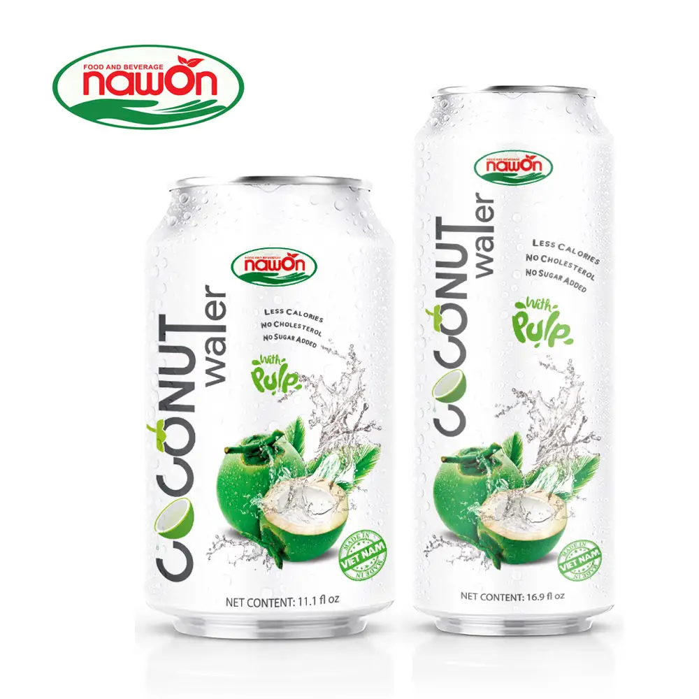 500ml NAWON Canned Organic coconut water powder No cholesterol ISO HACCP Beverage Manufacturer in Vietnam