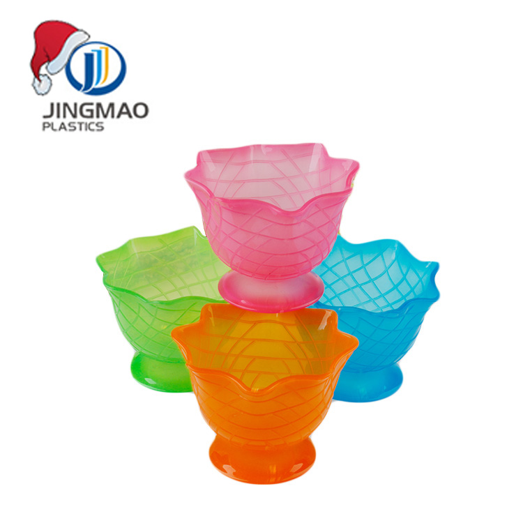 bpa free hotsale Colorful plastic Ice Cream Bowl with Spoon Set