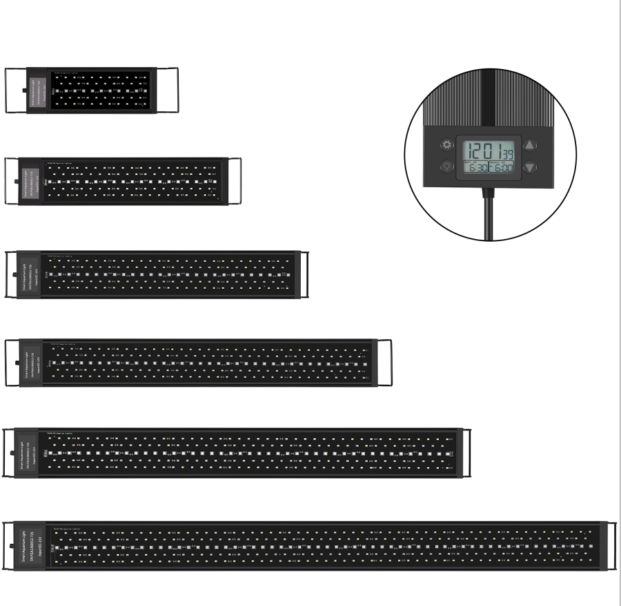 12inch 18w 30cm Programmable Smart full spectrum LED light for aquarium