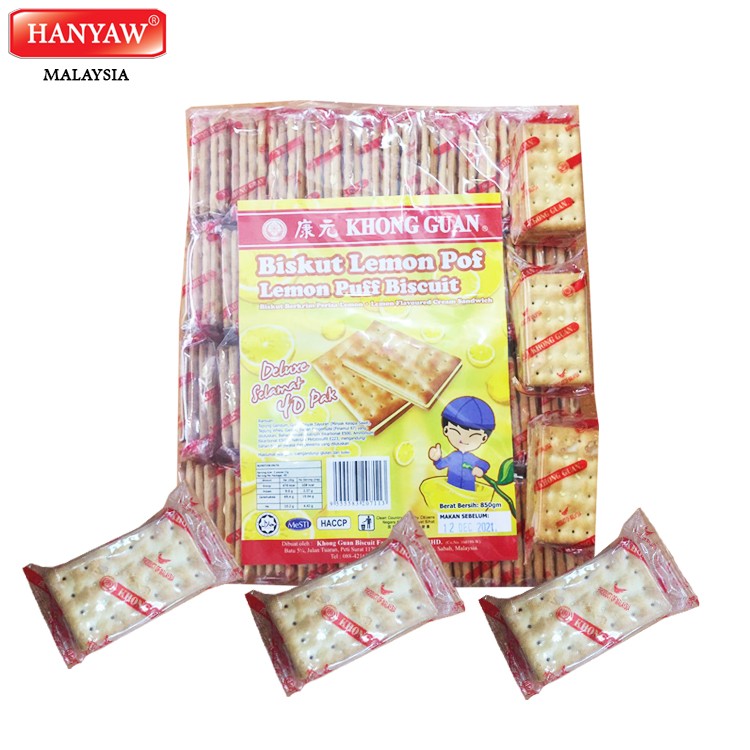 [Malaysia] Fast Shipping + Halal Certified Khong Guan Lemon Puff Biscuit (40'S X 12 Packs x 20G/Ctn)