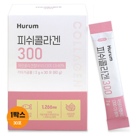 Коллаген Hurum Fish 300 порошок 1200 мг аромат граната с небольшими молекулами для более высокой скорости поглощения Сделано в Корее OTILTD