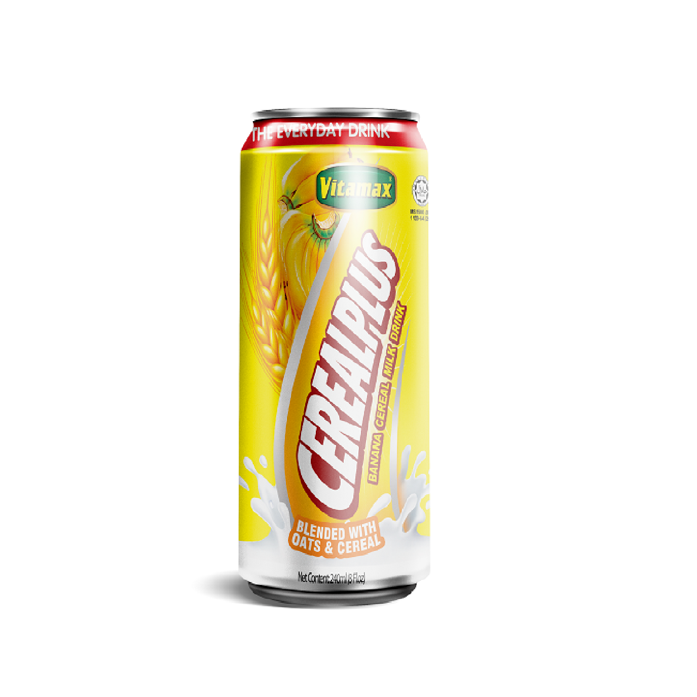 OEM Energize Mixed Flavoured Milk Drinks Can (Tinned) Old-Aged Vitamax Cereal Plus Banana 240ml x 24c