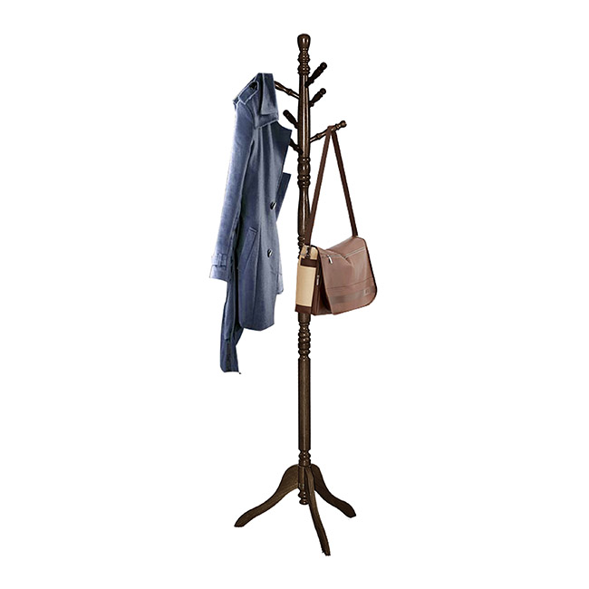 High Quality Classic Swivel Tree Molla Coat Hanger Stand Rubber Wood Material Solid Wood with Glossy Finish