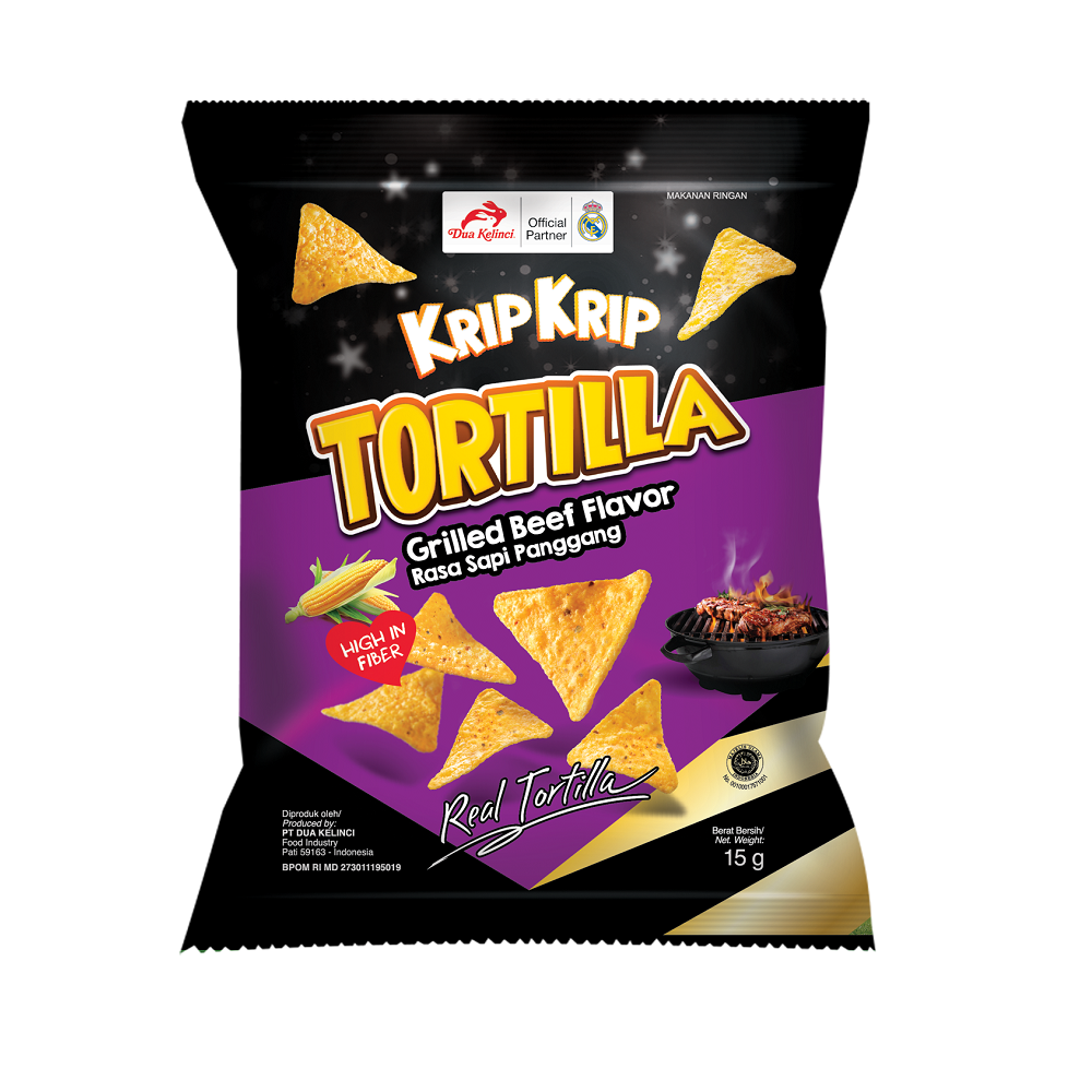 Дуа KELINCI - KRIP - TORTILLA чипсы жареная Говядина Вкус Снэк Индонезия 15 GR