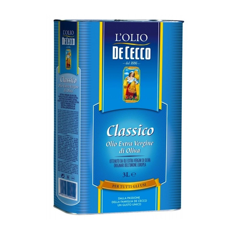 Оливковое масло 3 L De Cecco Extra Virgin, Сделано в Италии, оловянные свежие оливки, оливковое масло, итальянское масло