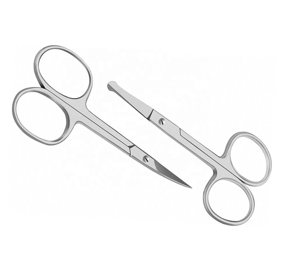 Curved and Rounded Facial Hair Scissors for Men and Women Mustache, Nose Hair & Beard Trimming