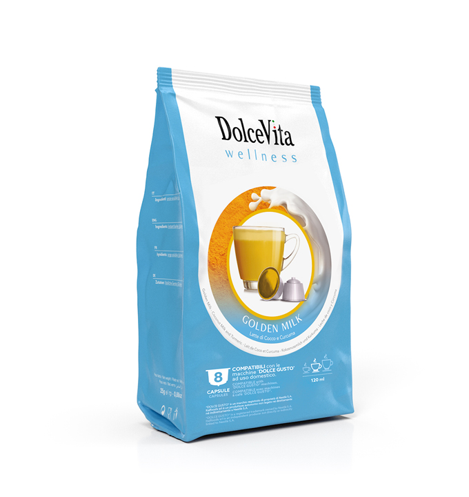 Instant Beverage Dolce Vita Golden Milk - Dolce Gusto Compatible Capsules - 64 pcs Box