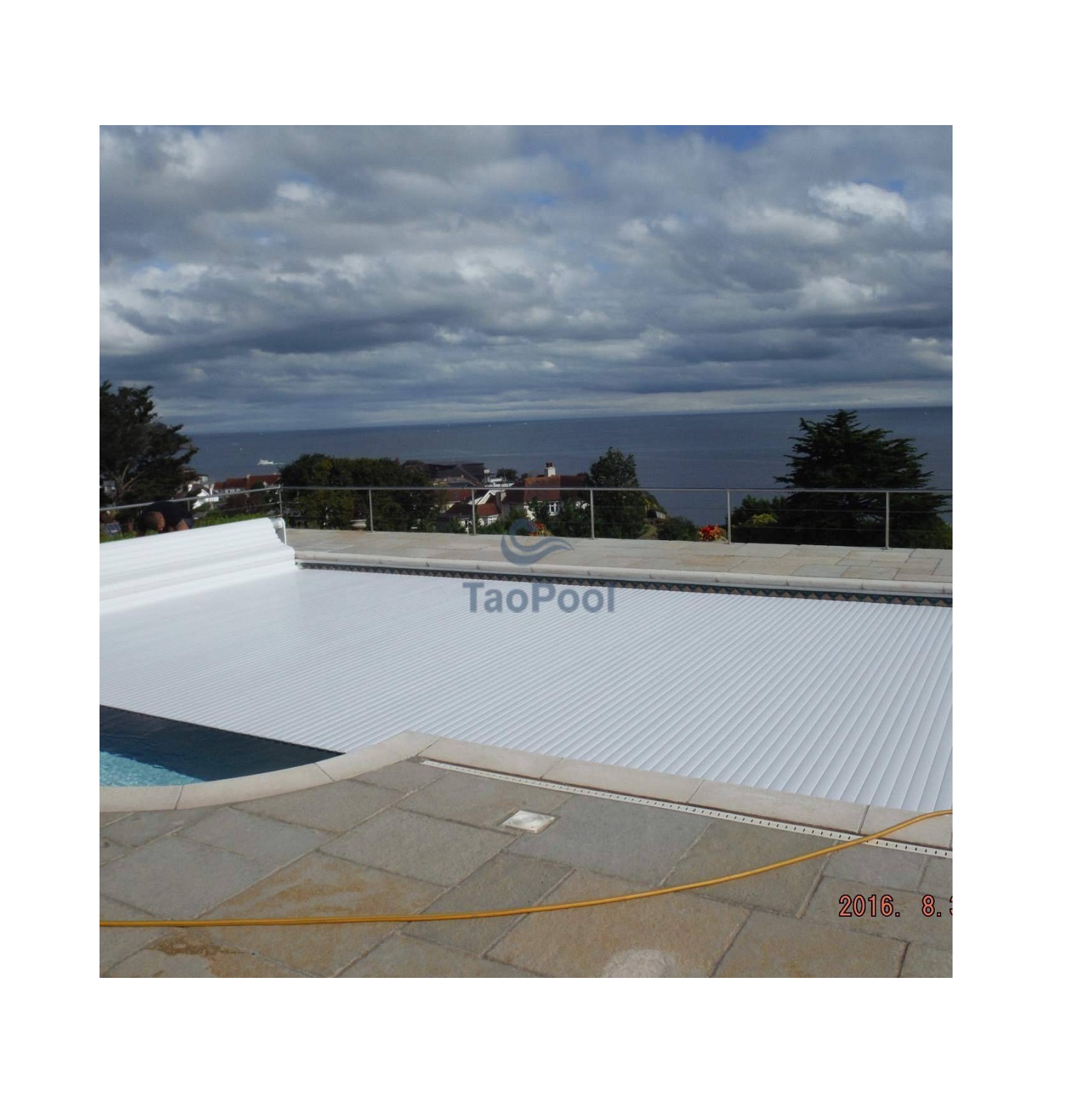 Electronic Pool Cover Customized Size Pool Cover Blue PVC Fabric Cover
