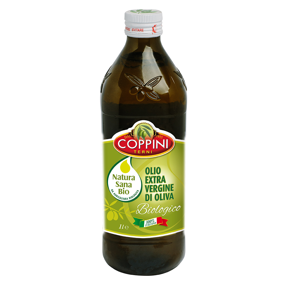 Органическое итальянское Экстра натуральное оливковое масло COPPINI Nature SANA BIO 100% ITA 1 л Квадратная бутылка