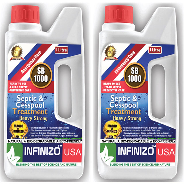 Infinizo USA SB 1000 упаковка из 2 анаэробных бактериальных септических емкостей очиститель и очиститель жидкости 1 литр
