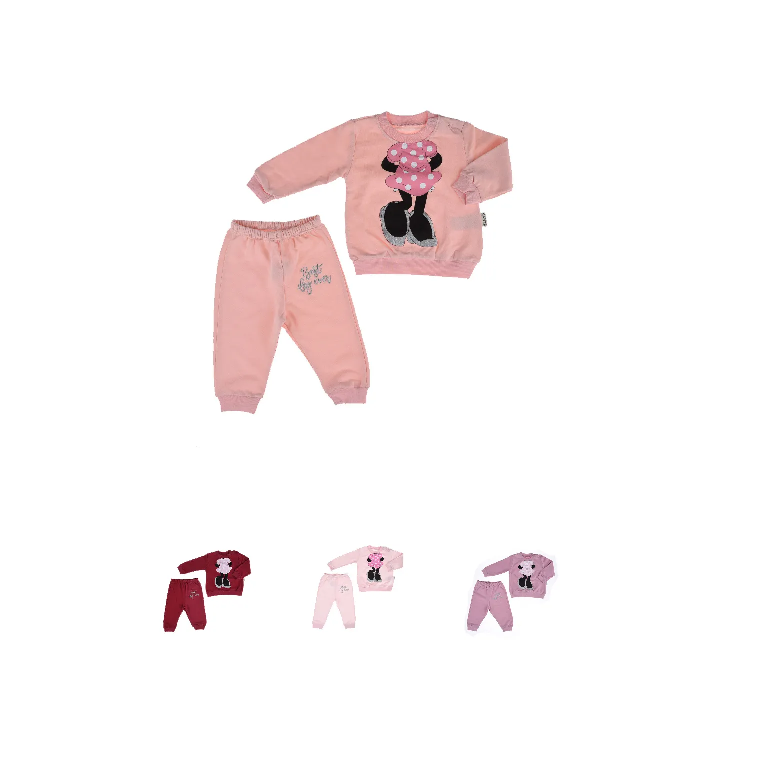 Hot Sale ! Minnie Best Day 2 Pcs Baby Girls' Clothing Sets Girl Soft Cotton Baby Clothes By Necix's Brand