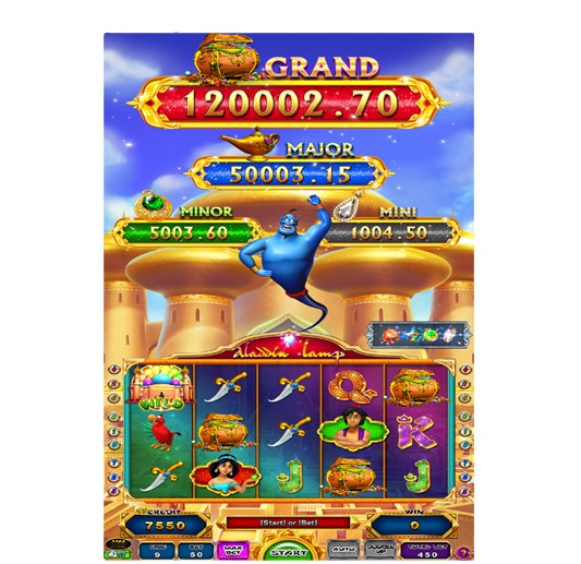 Игровой автомат Aladdin Lamp с вертикальной линией, игровой слот для казино, игровой автомат Dragon Link