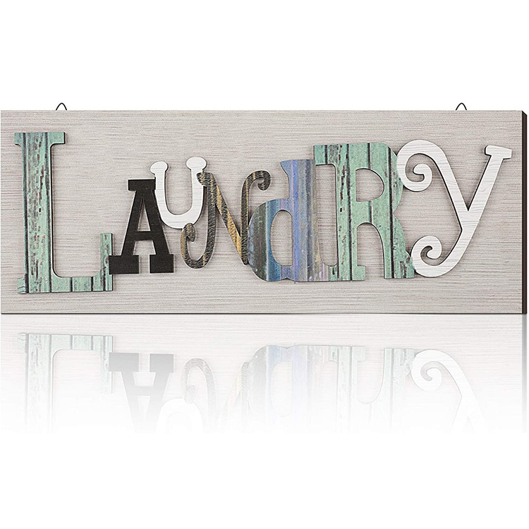 White rusty wall sign art hanging wall bathroom laundry room decoration home wood wall signs