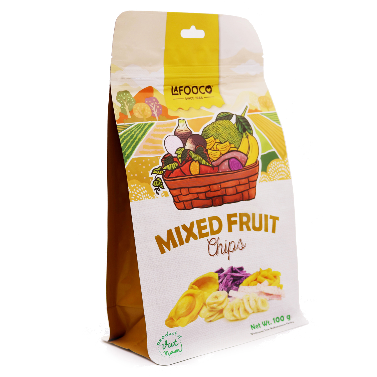 Смесь фруктовых чипсов Lafooco, 100 г, стоячий мешочек, вьетнамская закуска с естественным вкусом, безвредная здоровая закуска
