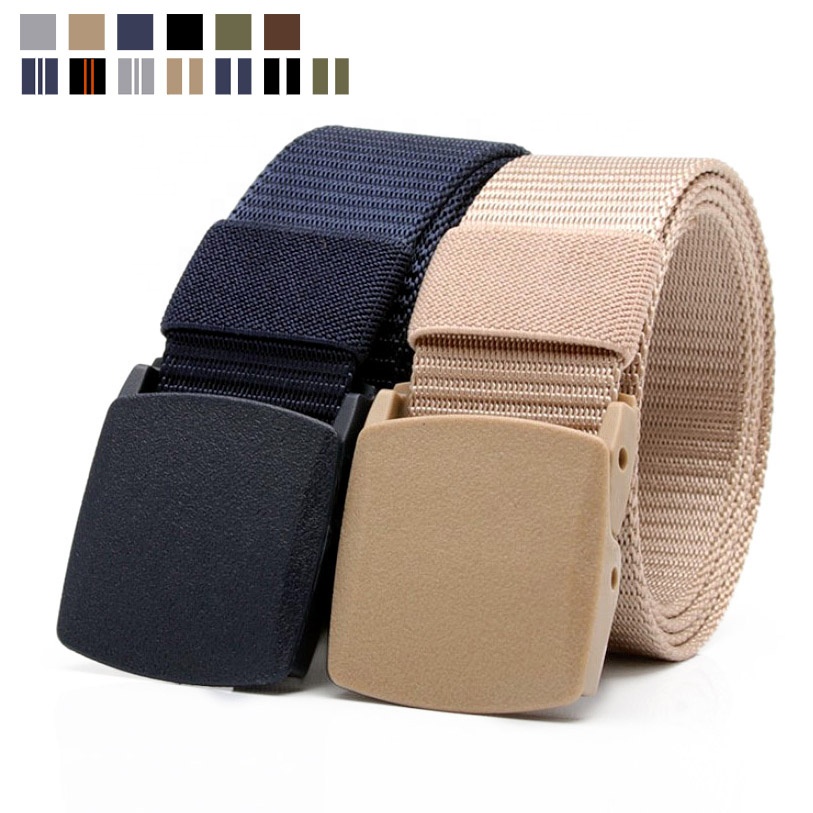 1.5" Outdoor Army Tactical Breathable Military Men Waist Nylon Web Canvas Fabric Belt With Plastic Buckle