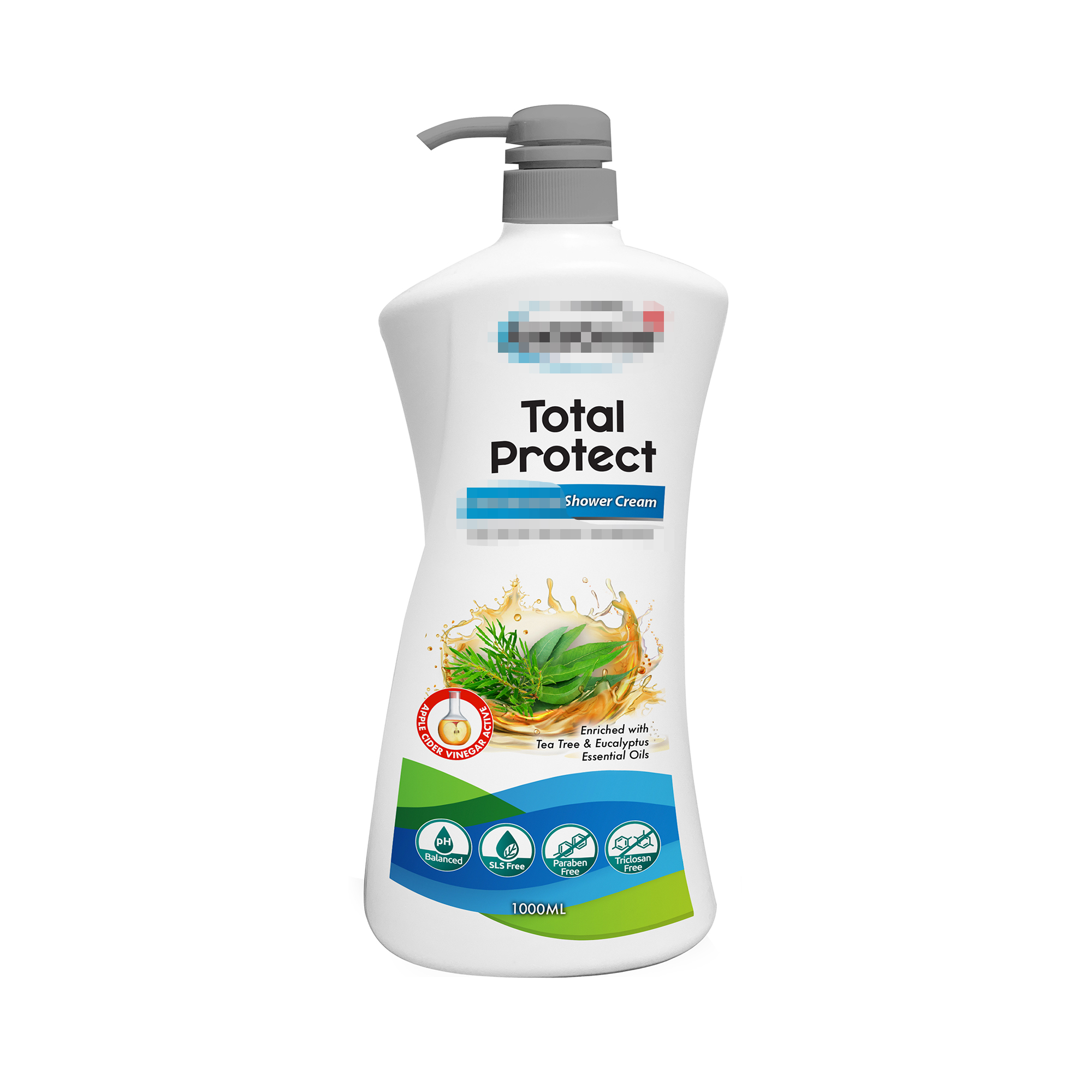 Malaysia OEM Total Protect Shower Cream 1 Liter Rich Foaming for Skin Hydration and Moisturization