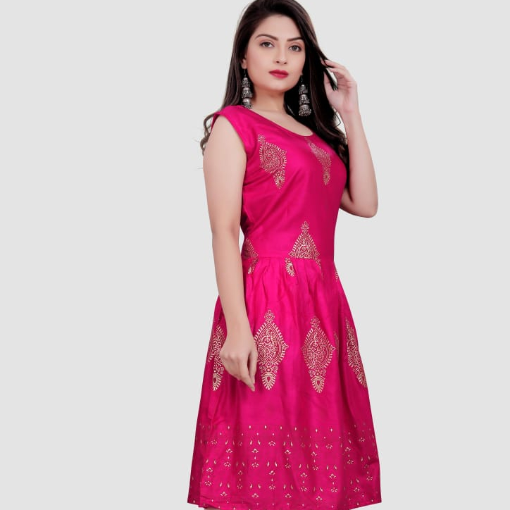 Ethnic Indian style unique handmade designer kurti off shoulder women casual dress