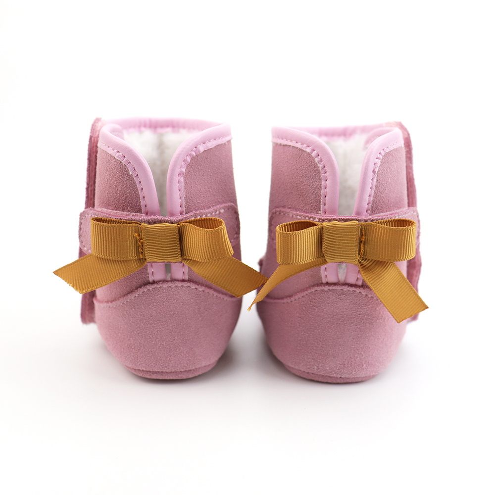 Smile Baby Wholesale Amazon Top10 Pink Slip-On Plush Warn Newborn Baby Girl Boots For Winter