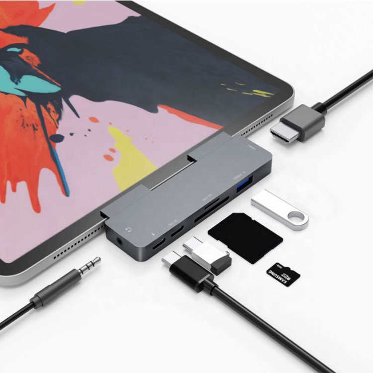 Док-станция для IPad Pro USB3.1, многофункциональная док-станция с разъемом Type-C на концентратор 7 в 1