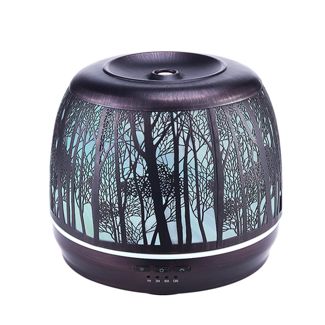 2021 Bronze Electric 500ml Ultrasonic Metal Iron Air Humidifiers Essential Oil Therapy Scent Aroma Diffusers