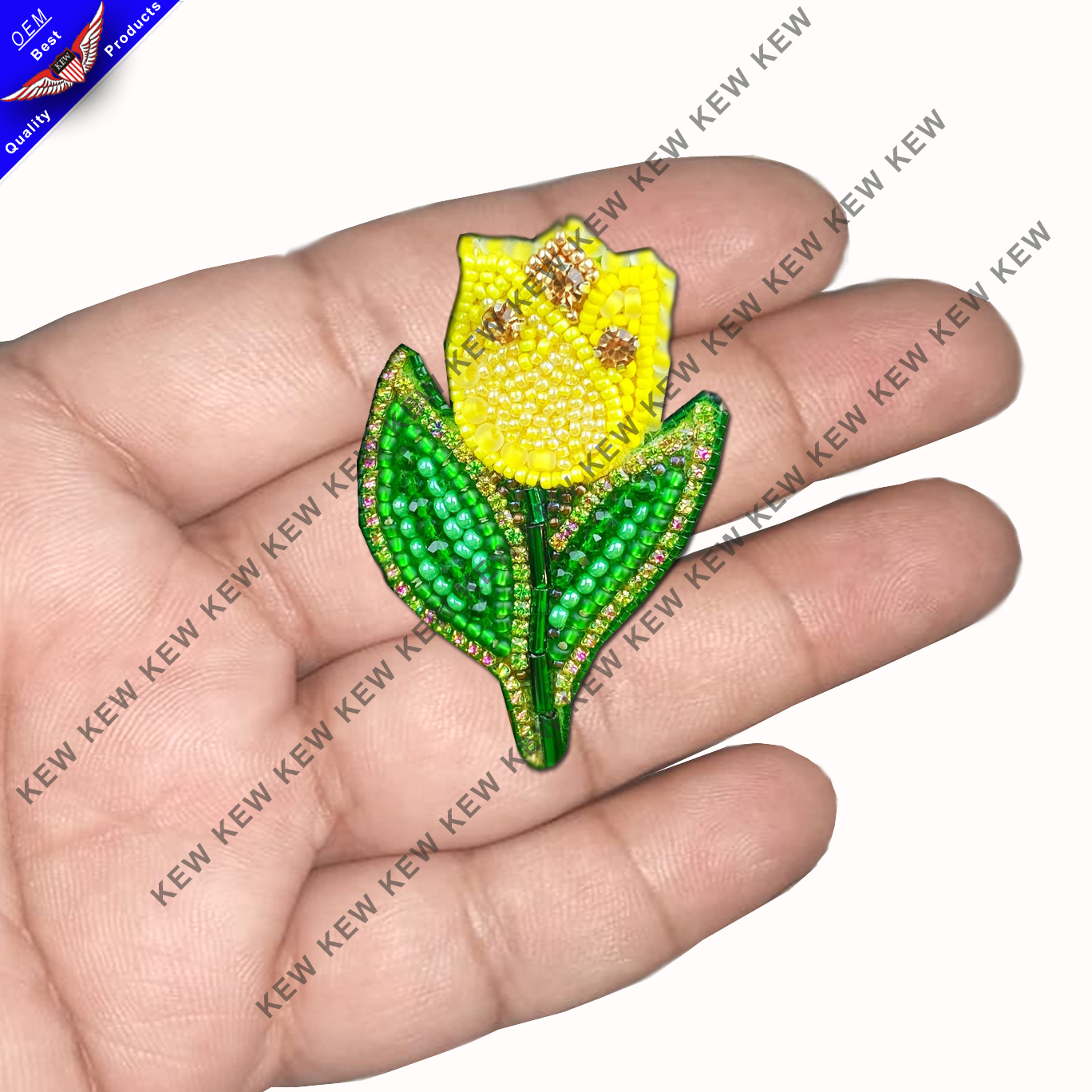custom embroidery Beaded brooch flowercustom embroidery patch for clothes brooches handmade party wedding USA UK Europe