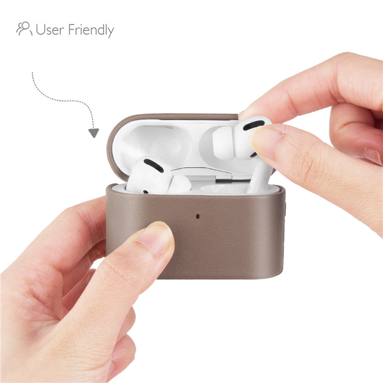 Деловой кожаный чехол для наушников Apple Airpods pro с защитой от падения