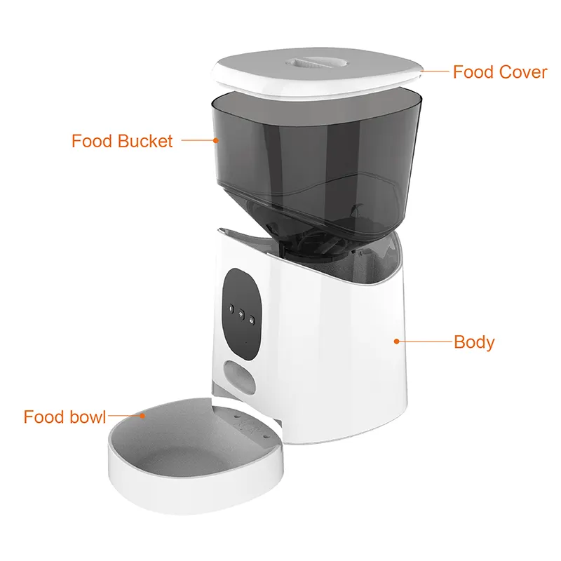 High quality 5L automatic pet food feeder tuya smart pet feeder