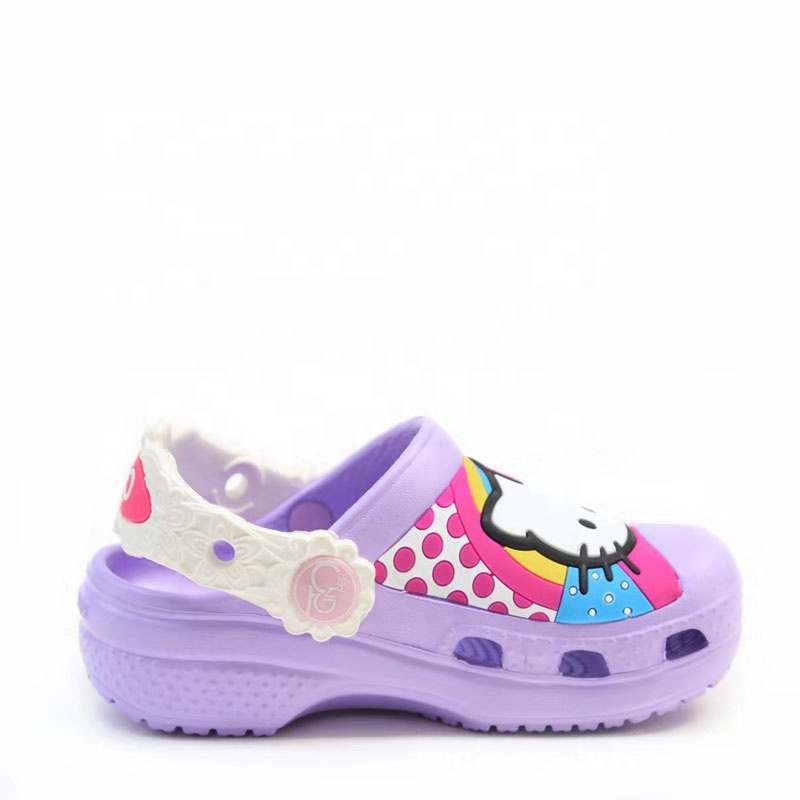 Летние 2020 тапочки в стиле мультфильма Hello Kitty; Детская одежда с героями мультфильмов; Обувь для сада; Пляж отверстие обувь из флиса кораллового цвета, Тапочки
