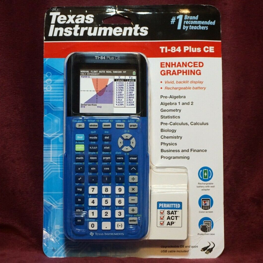 ORIGINAL NEW Texas Instruments TI-84 Plus CE Silver Edition Color Graphing Calculator Shipping