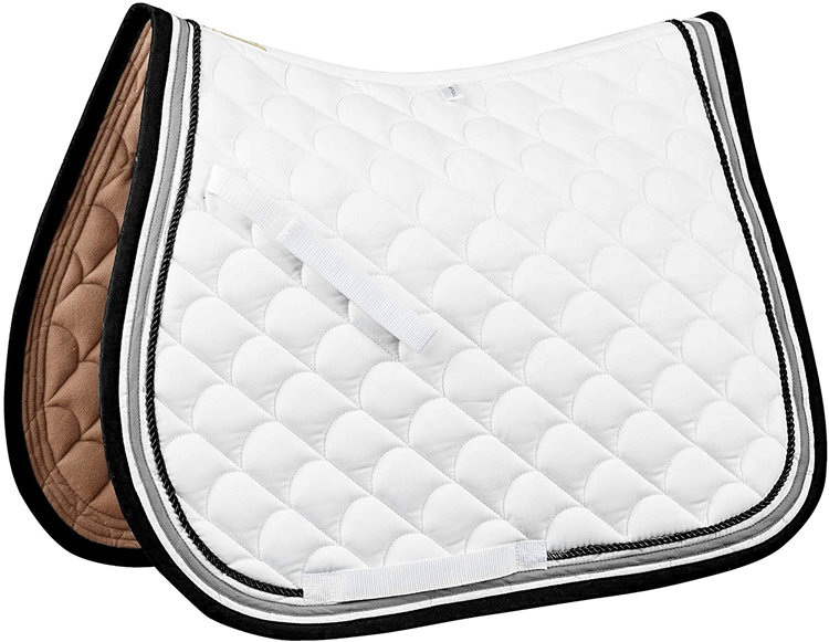 White Custom Made Saddle Pads Anti-Slip Horse Riding Saddle Pads