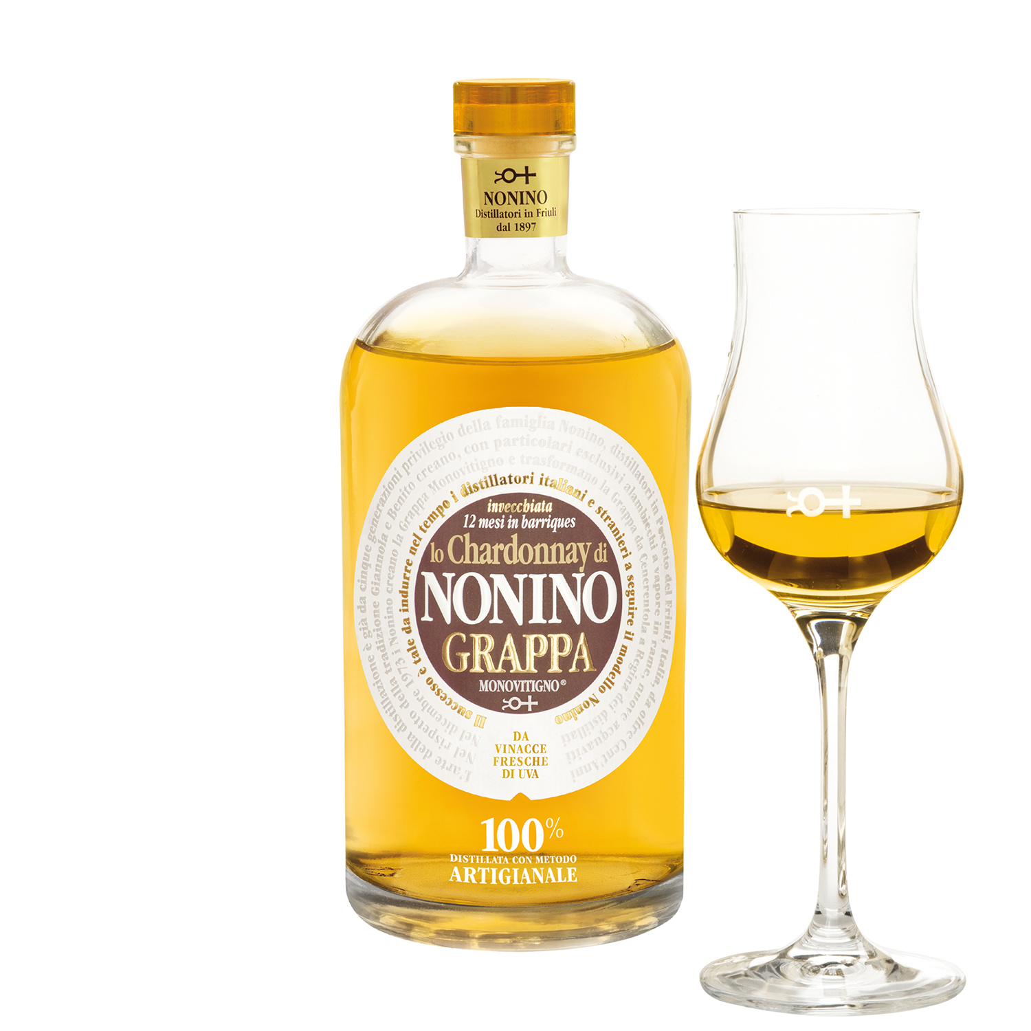 Итальянское Высокое качество OEM Grappa Nonino Monovitigno Chardonnay выдержанный в барриках 500 мл