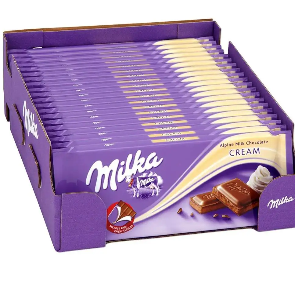Milka alpine milk 24 x 100g bar / Melting Milka alpine milk bar chocolate best price from Germany