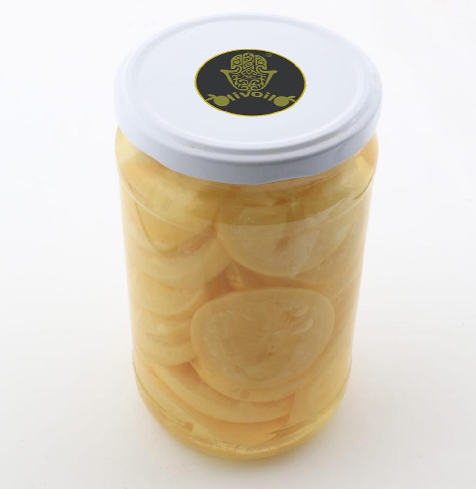 Sliced Lemon in 370 ml in Glass cylindrical Jar. Best Quality Tunisian Lemon