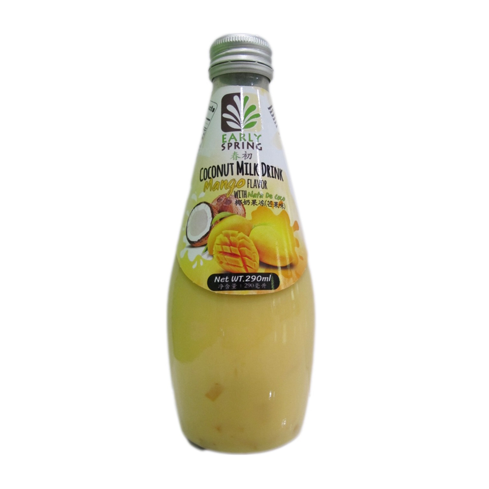 Высококачественный напиток из кокосового молока со вкусом манго с Nata De Coco 290 мл, экспорт из Таиланда, упаковка в бутылки